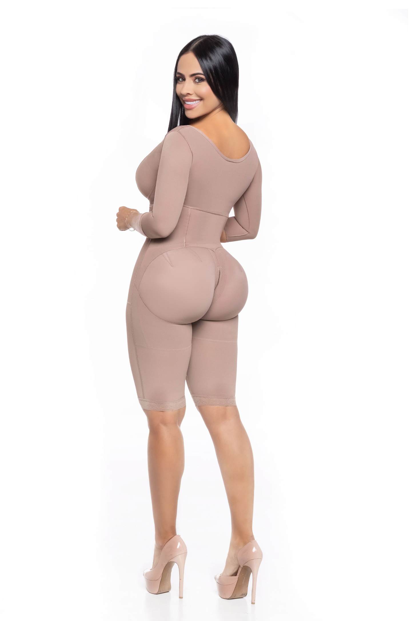 Faja Postquirúrgica de Cuerpo Completo Etapa 1 con Mangas y Soporte de Busto
