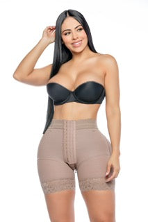 Faja reductora de cintura alta con 4 varillas de acero 7112 | Faja moldeadora de reloj de arena | Cintura alta y realce de glúteos