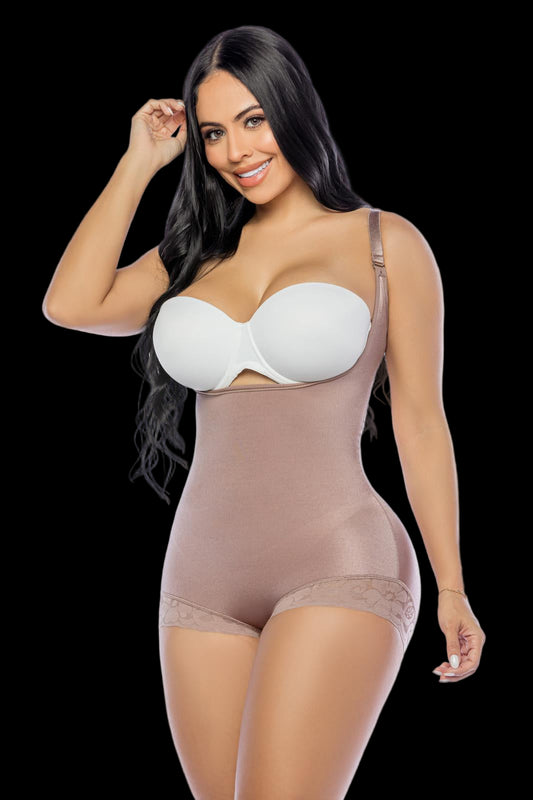 Body 703 Faja de Espalda Alta | Body de Lycra de Compresión Firme con Levantamiento de Glúteos