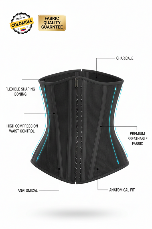 Faja reductora de cintura 830 con forma de reloj de arena | Faja de compresión firme con 14 varillas de acero