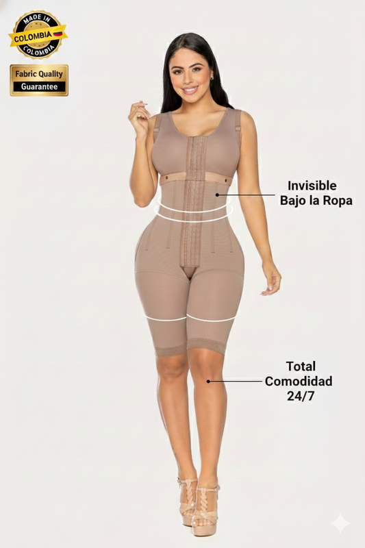 Faja Larga con Sujetador 7155 | Faja Levantacola con 7 Varillas y Cobertura Total