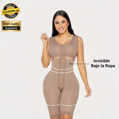Faja Larga con Sujetador 7155 | Faja Levantacola con 7 Varillas y Cobertura Total