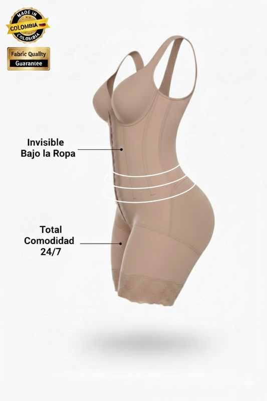 Faja Larga con Sujetador 7155 | Faja Levantacola con 7 Varillas y Cobertura Total