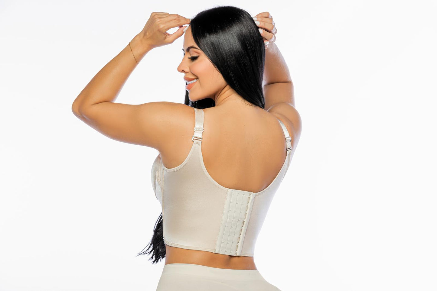 Bra 500 Faja de soporte| Sujetador de cobertura total con ultralevantamiento y cierre de espalda de 4 niveles