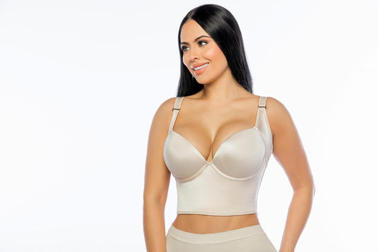 Bra 500 Faja de soporte| Sujetador de cobertura total con ultralevantamiento y cierre de espalda de 4 niveles